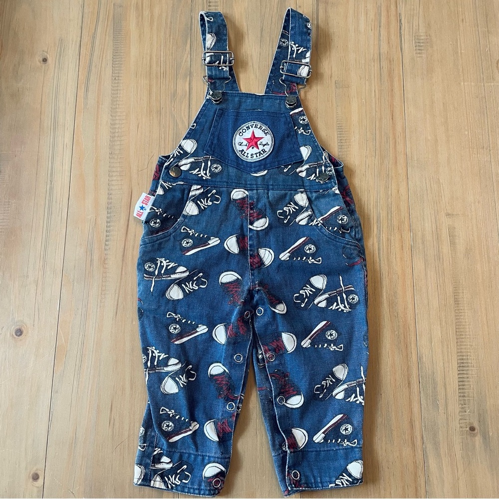 Converse All Star Overalls Baby 6-9M Chuck Taylor Vintage Denim Hipster Rare
